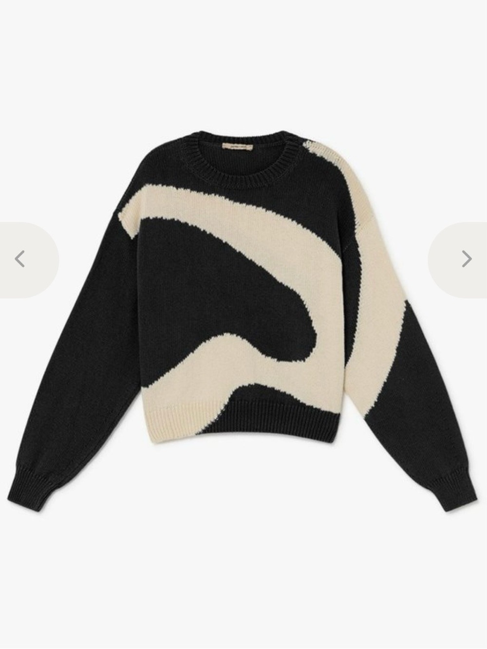 Paloma Wool Black and Cream Abstract Crewneck Sweater